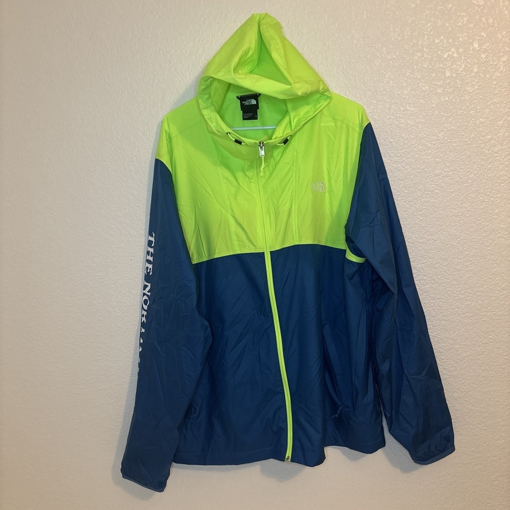 Mens The North Face Graphic Cyclone Hooded‎ Full Zip Windbreaker Jacket